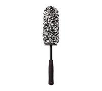Spoke Access Brush 17.7in for Wheel Care, Plush Fiber Head, Black Handle, Storage Loop, and Narrow Channel Reach Wheel Care Brush Plush Fiber Spoke Channel Inner Access Handle Storage Loop Garage