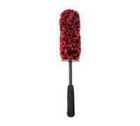 Spoke Access Brush 17.7in for Wheel Care, Plush Fiber Head, Black Handle, Storage Loop, and Narrow Channel Reach Wheel Care Brush Plush Fiber Spoke Channel Inner Access Handle Storage Loop Garage