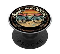 Spoke on the Water Cycling Sunset Beach Ride Design PopSockets Adhesive PopGrip