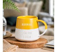 Spoken Gifts Personalised Name and Message Two Tone Stoneware Mug, Engraved with Any Name and Your Own Two Line Message, 370ml Speckled Glaze Mug, Choose Your Colour, Made in the UK