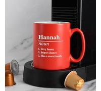 Spoken Gifts Personalised Name Definition Mug, Engraved with Any Name and Three Lines You Write Yourself, 11oz Ceramic Dictionary Mug, Choose Your Colour, Made in the UK, Funny Gift for Him or Her