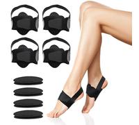 SPOKKI 2 Pairs Black Arch Support Brace, Adjustable Arch Support Sleeves, Removable Replacement Foot Supports with Arch Pad for Foot