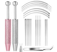 SPOKKI 21 Pcs Piercing Ball Grabber and Opener Set to Change Jewellery, Stainless Steel piercing Taper kit, Flat Back Earring Applicator, Insertion Piercing Tools for nose ear Lip 14/16/18/20G
