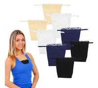 SPOKKI Lace Collar Set, 8 PCS Lady Lace Clip-on Mock Camisole Bra Insert Overlay Modesty Panel Vest for Low Cut Tops,Bandeau top