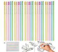 SPOKKI Pack of 35 Lucky Pencils with Eraser, You Create Wooden Pencils, Black Lead Pencils, Children for Drawing, Writing, Stationery for Adults, Teachers, Colleagues