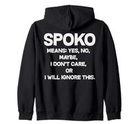 Spoko Means Yes No Maybe Funny Polish Phrase Zip Hoodie