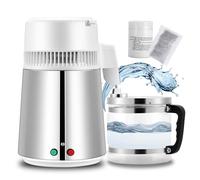 Spolehli Water Distiller Stainless Steel Water Distiller Home Distilled Water Making Water Distiller for Pure Water Distilling at Home with Glass Jug 220V