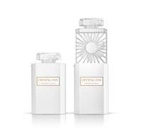 SPOLEY Mini Handheld Fan with Healing Crystal Stone & Aroma Therapy, Powerful Portable Hand Fan, USB Rechargeable 3 Speed, Pull-out of Desk Gifts, Compatible for Outdoor Indoor - White (PCXS-XFS)