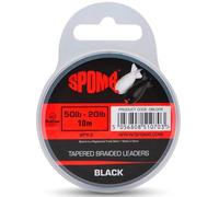 Spomb Tapered Braided Leader 50-20lb Black 10m Qty 3 DBL005