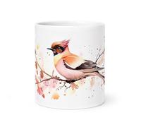 Spomo Bird Mug in Soft Autumn Tones - Gift for Nature Lovers - Coffee Mug for Wildlife Enthusiasts in The UK