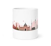 Spomo City Skyline Mug - Architectural with Pink Accents, Gift for Architecture Lovers in The UK