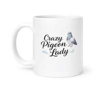 Spomo Crazy Pigeon Lady Mug Bird Lovers Gift Nature Mug Bird Watchers 11oz Ceramic Coffee Mug, 330ml