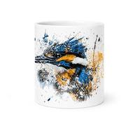 Spomo Kingfisher Bird Mug - Colourful Nature-Inspired Coffee Mug Gift for Bird Lovers and Art Enthusiasts in The UK