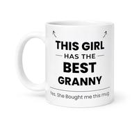 Spomo This Girl Has the Best Granny Mug Gift for Granddaughter 11oz Ceramic Coffee Mug, 330ml