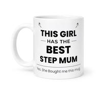 Spomo This Girl Has the Best Step Mum Mug Gift for Step Daughter 11oz Ceramic Coffee Mug, 330ml