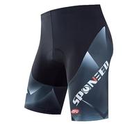 sponeed Men Bike Shorts Cushioned Biking Wear Gear Road Cycling Bottoms, Gray-multi, X-Large