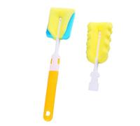 Sponge Baby Bottle Cleaning Brush 2 Pcs Yellow Sponge and Plastic