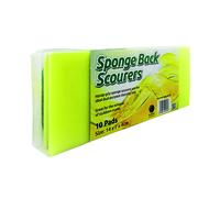 Sponge Back Scourer 140x70x40mm (10 Pack) SBS100G
