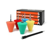 Sponge Ball Polishing Cone, SPTA Car Wheel Hub Drill Buffing Sponge Pads Kit, Polishing Ball, 6 Pack Car Buffers and Polishers Kit for Drill, Attaches to Standard Household Drill