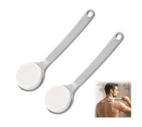 Sponge Bathing Brush with Long Handle - Gentle Exfoliator & Lotion Applicator for Back, Body & Sensitive Skin, Perfect for Elderly & Limited Mobility Users, Shower Brush for Men Women (2 PCS)