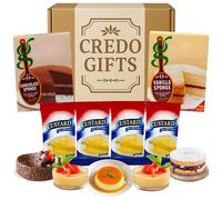 Sponge Cake & Custard Dessert Gift Box Hamper - Chocolate Sponge Mix 221g, Vanilla Sponge 221g with 4 Packs of Instant Custard 72g | Baking Mix Gift for Easy Desserts, Family Treats, Homemade Puddings