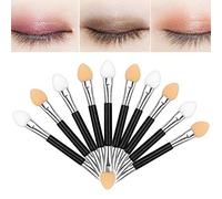 Sponge Eyeshadow Brush, 10pcs Reusable Eyeshadow Applicators Eyeshadow Brush Double Ended Disposable Eye Shadow Sponge Applicators Make Up Brush Eye Makeup Applicators Beauty Tool