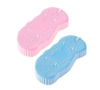 Sponge for Babe Bath Body Scrubber Skin Polisher Brush Puff Shower Bath | suitable for kids and women, sponge material, 200g weight, 2 pack blue pink