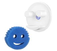 Sponge Holder 1 PCS Smiley Face Sponge and 1PCS Suction Cup Funny Face Sponge Holder Scrub Sponge Holder for Daddy Mommy Scrub Holder for Sink Round Funny Sponges for Kitchen Bathroom Sink