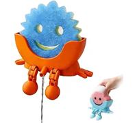 Sponge Holder for Scrub Daddy, 3D Printed Peeing Caddy with Legs, Universal Fast Drying Drainage Bathroom Countertop Organizer, Funny Drainage Hole for Kitchen Sink (Orange)