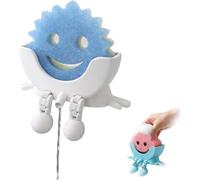 Sponge Holder for Scrub Daddy, 3D Printed Peeing Caddy with Legs, Universal Fast Drying Drainage Bathroom Countertop Organizer, Funny Drainage Hole for Kitchen Sink (White)