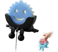 Sponge Holder for Scrub Daddy, 3D Printed Peeing Caddy with Legs, Universal Fast Drying Drainage Bathroom Countertop Organizer, Funny Drainage Hole for Kitchen Sink (Black)