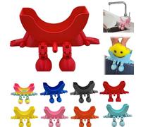 Sponge Holder for Scrub with Drainage, 3D Cute Hanging Smiley Sponge Holder with Drainage, Keeps Your Sponge Dry & Smiling Funny Stand for Kitchen Sink for Daddy & Mummy (Red, 2PCS)