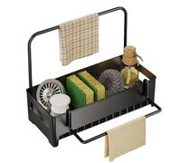 Sponge Holder - Kitchen Counter Organizer, Drain Tray Bar, Easy to Maintain, Multi Purpose Storage Rack for Sponges, Dish Brushes, Scrubbers, Utensils, Home, Apartment, Restaurant, Commercial Kitchens