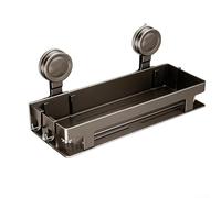 Sponge Holder Kitchen Sink With Suction Cup Stainless Steel Sink Organizer Extra Large 11.6-Inch Capacity Detachable Drainage Tray Rustproof For Dish Sponges Soap(A)