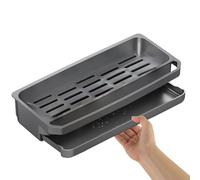 Sponge Holder - Modern Dishwashing Organizer, Drain Tray Open Frame Construction, Space Saving Counter Design | Efficient Moisture Control for Sponge Brush Soap Use Home Kitchen Sink Area Setup