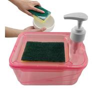 Sponge Holder Set, Kitchen Dispenser Set, 2-in-1 Sink Sponge Holder, Sponge Holder, Hand and Dish Detergent Dispenser Set for Kitchen, Bathroom