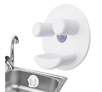 Sponge Holder, Smile Organiser, White Sink Organiser for Kitchen and Bathroom, Installation with Suction Cup, Keeps Sponges Clean (No Sponges)