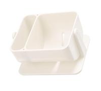 Sponge Makeup Blender Holder, Space Saving Powder Puff Organizer Compact Reusable Double Compartment for Tabletop (White)