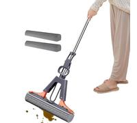 Sponge Mop, Floor Mops, PVA Sponge Mop, Floor Cleaning Sponge Mop, Lazy Squeeze Mop Bucket, With 2pcs Super High Absorption Sponge Heads, For Laminate, Tile, Hardwood Floor Cleaning