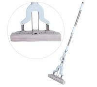 Sponge Mop,Wet and Dry Magic Mop with Super Absorbent Sponge Heads,Floor Mop with Telescopic Stainless Steel Handle,Self Wringing Floor Mop for Hardwood,Marble,Tiles,Cleaning Tool for Kitchen Bathroom