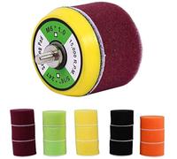 Sponge Polishing Pads, 16Pcs 2in Buffing Polishing Disc Set with M6 Drill Adapter Grip Backing Plate, Sponge Flat Buffing Buff Pad Set for Air Sander Auto Polisher Thread-M6X1 for Glass Car Polish