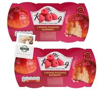 Sponge Pudding Bundle with Mr Kipling Raspberry Sponge Puddings 2x95g (Pack of 2) + Brightdale Kitchen Booklet