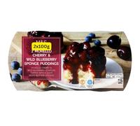 Sponge Puddings with Morello Cherry & Blueberry Markandspencers (2x100g)