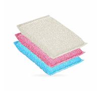 Sponge Scouring Pads Sponges Washing Up Non Scratch Scourers Reusable Ideal for Cleaning Pans Oven Pots Dishes Sinks Packs Baking Trays & Office Workplace Home Kitchen Accessory Assorted Color(3pc)