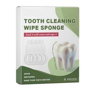 Sponge Teeth Wipes - 2.5x5cm Teeth Wipes for Adults | 4 Pieces Teeths Care Wipeŝ | Safe Mild Teeths Brush Alternative | Cleaning and Stains, Care Tool for Travel, Business Trip, Home, Scho