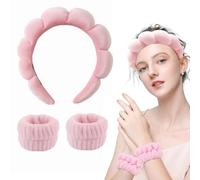Sponge Terry Cloth Soft Puffy Headband Sets for Washing Face, Makeup, Skincare - Women & Girls Spa Headband