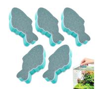 Sponge to Clean Fish Tank - Aquatic Scrubber for Algae | 5 Piece Double Sided Pads with Porous Texture & Non-Scratch Scrubbing Fiber for Betta Bowls, Shrimp Habitats, Indoor Ponds and Home Aquariums