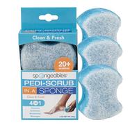 Spongeables Shea Butter & Tea Tree Oil Foot Buffer, Loofah Form, Clean & Fresh Scent, 3 Pack