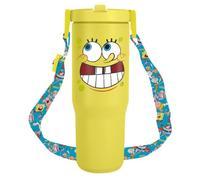 Spongebob 30oz Pitcher with Carry Strap, Official Licensed Drink Jug, Reusable Water Pitcher for Home, Parties, Outdoor Events, Fan Gift