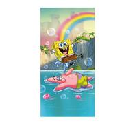 Jerry Fabrics SpongeBob SquarePants ''Tropical Duo'' Bath & Beach Towel 70x140 cm | 100% Cotton Terry Towel | Soft Absorbent Kids Pool Beach Towel | Official SpongeBob Merchandise